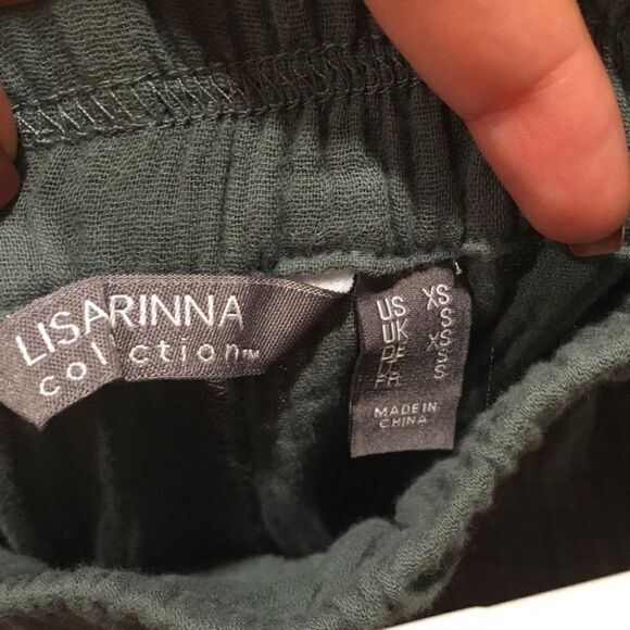 Lisa Rinna Green Pull on pants wide leg cropped XS - Picture 2 of 6